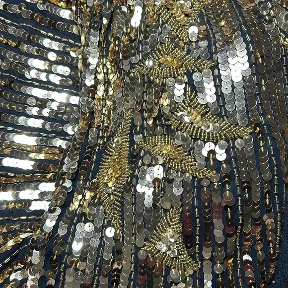 Golden Sequin Blinging Shining Long Sleeved Women’s Top Vintage 80’s Rare EUC - Picture 13 of 13